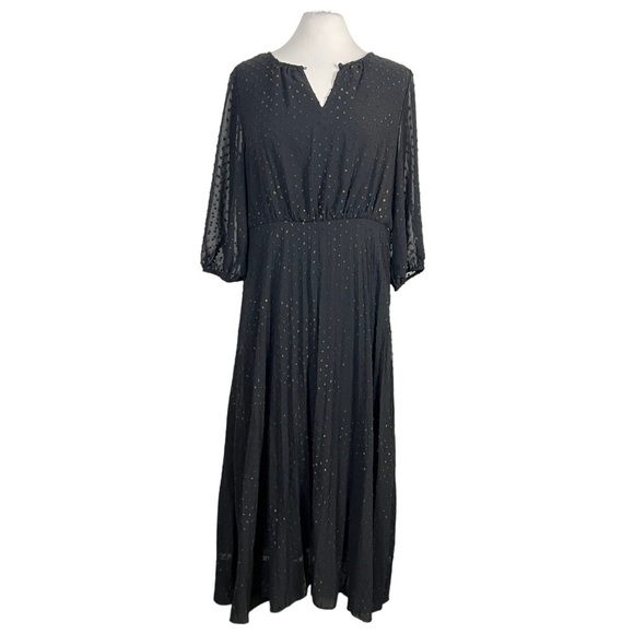 Adyson Parker Rainbow Metallic Clip Dot Pleated Fit & Flare A-Line Dress - Picture 9 of 14